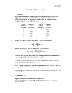 Econ 3070 Prof. Barham 1 Problem Set &ndash;Chapter 6 Solutions 1. Ch