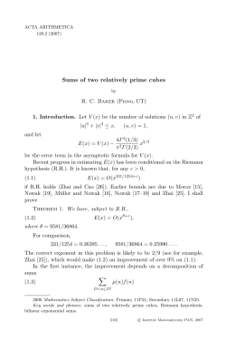 Sums of two relatively prime cubes