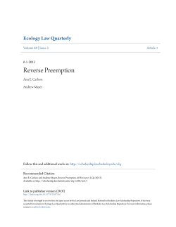Reverse Preemption - Berkeley Law Scholarship Repository