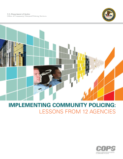 implementing community policing: lessons from 12 agencies