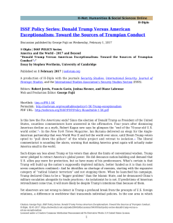 ISSF Policy Series: Donald Trump Versus American Exceptionalism