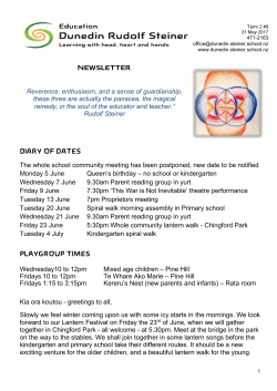 upcoming events - dunedin.steiner.school.nz