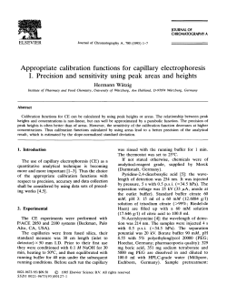 Appropriate calibration functions for capillary electrophoresis I