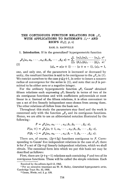 THE CONTIGUOUS FUNCTION RELATIONS FOR