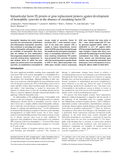 Intraarticular factor IX protein or gene replacement protects against