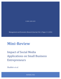 Mini-Review - Management and Economics Research Journal