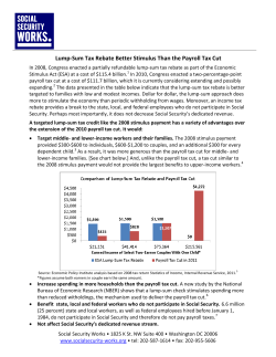 Lump-Sum Tax Rebate Better Stimulus Than the Payroll Tax Cut