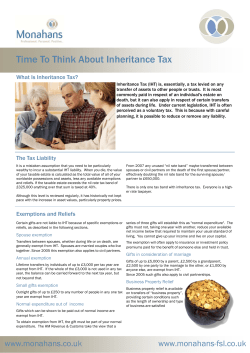 Time To Think About Inheritance Tax