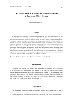The Pacific War in Relation to Japanese Settlers in Papua and New