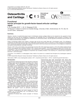 - Osteoarthritis and Cartilage