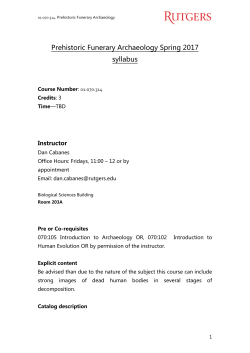 Prehistoric Funerary Archaeology Spring 2017 syllabus