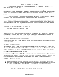 Chapter 9 - Environmental Health and Sanitation
