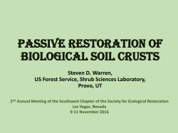 Passive Restoration of Biological Soil Crusts - SER