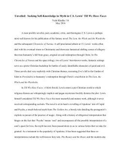 Seeking Self-Knowledge in Myth in CS Lewis` Till We Have Faces