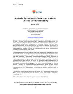 Australia: Representative Bureaucracy in a Post