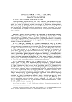 BANCO NACIONAL de CUBA v. SABBATINO