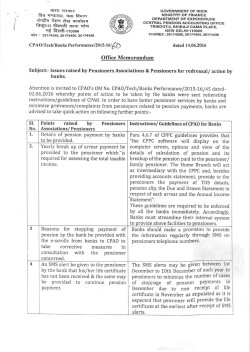 Points raised by Pensioners take corrective measures in