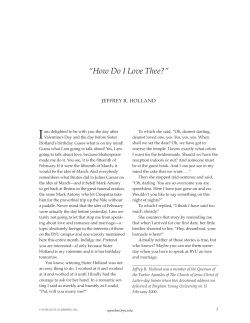 How Do I Love Thee? - BYU Speeches