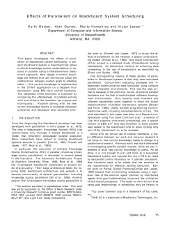 Effects of Parallelism on Blackboard System Scheduling