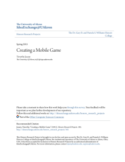 Creating a Mobile Game - IdeaExchange@UAkron