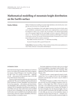 Mathematical modelling of mountain height distribution on the