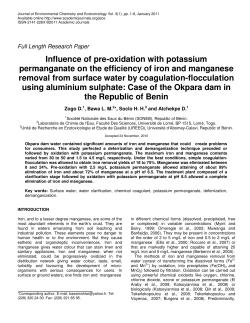 Influence of pre-oxidation with potassium permanganate on the