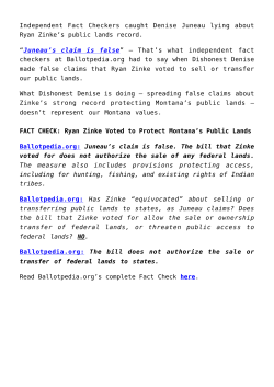 Dishonest Denise Caught Lying About Zinke`s Public Lands Record