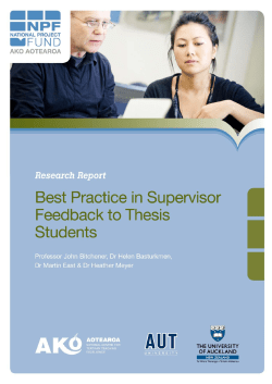 Best Practice in Supervisor Feedback to Thesis