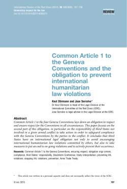 Common Article 1 to the Geneva Conventions and the obligation to