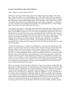 Excerpt From Walden by Henry David Thoreau (from