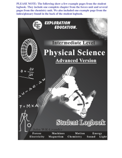 Sample Logbook Pages