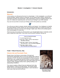 Module 1, Investigation 1: Volcanic Hazards Introduction