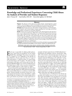 Knowledge and Professional Experiences Concerning Child