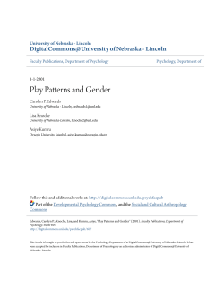 Play Patterns and Gender - DigitalCommons@University of