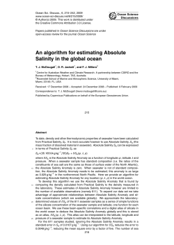 An algorithm for estimating Absolute Salinity in the global - TEOS-10