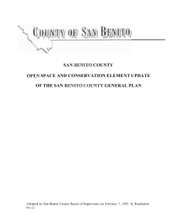 SAN BENILTO COUNTY OPEN SPACE AND CONSERVATION