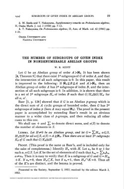 THE NUMBER OF SUBGROUPS OF GIVEN INDEX IN