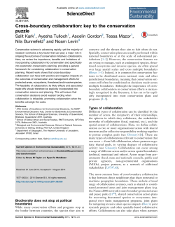 Cross-boundary collaboration: key to the conservation