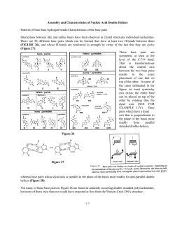 Assembly and Characteristics of Nucleic Acid Double Helices