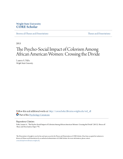 The Psycho-Social Impact of Colorism Among African American