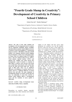 Fourth Grade Slump in Creativity