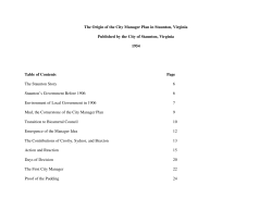 City Manager Plan in Staunton VA