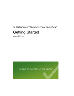 Client Bookkeeping Solution PayCheck Getting Started