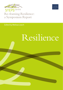 Re-framing Resilience: a Symposium Report