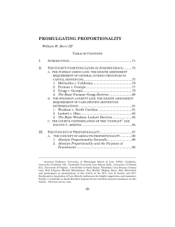 PROMULGATING PROPORTIONALITY