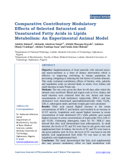 Comparative Contributory Modulatory Effects of Selected Saturated