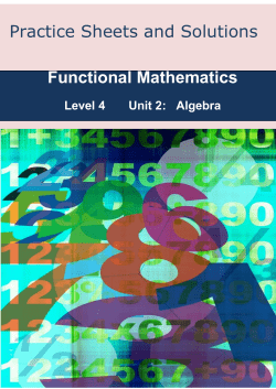 4N2138 Functional Maths Practice Sheets Unit 2