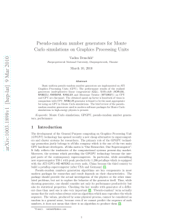 Pseudo-random number generators for Monte Carlo simulations on