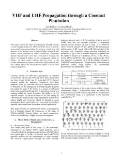 VHF and UHF Propagation through a Coconut Plantation