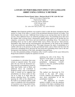 a study of perturbation effect on satellite orbit using cowell`s